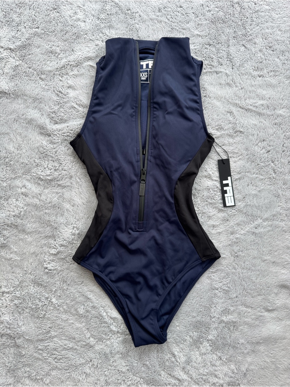 TA3 Sleeveless Surfy Snatched Waist Corset Back Swimsuit Midnight/ Black XXS Sh